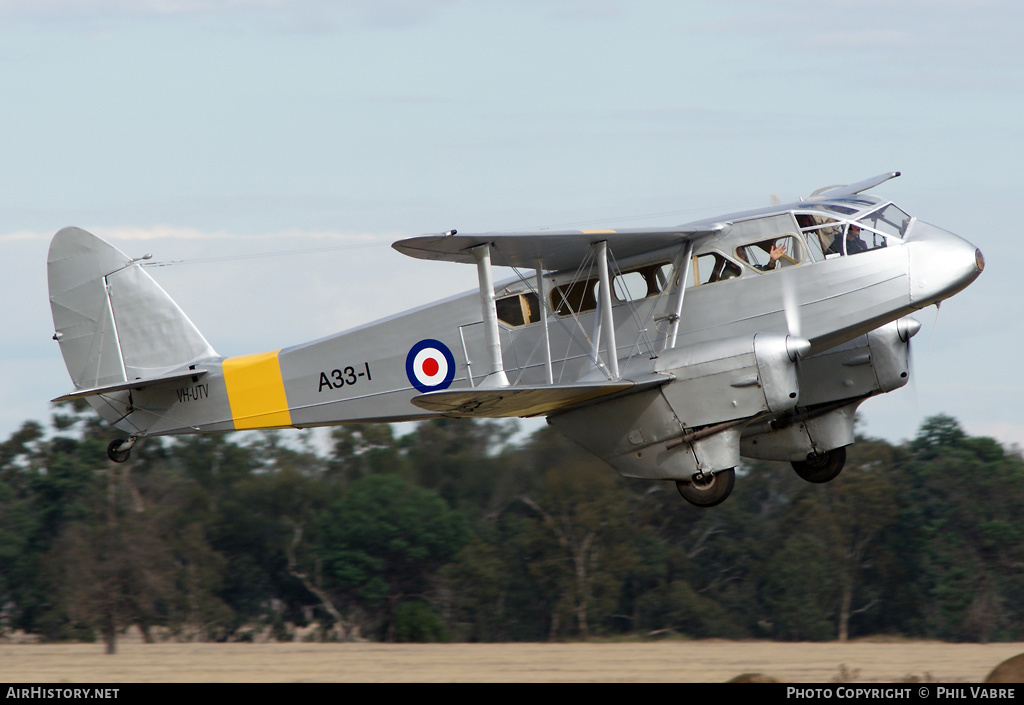 Aircraft Photo of VH-UTV / A33-1 | De Havilland D.H. 89A Dragon Rapide | Australia - Air Force | AirHistory.net #36413