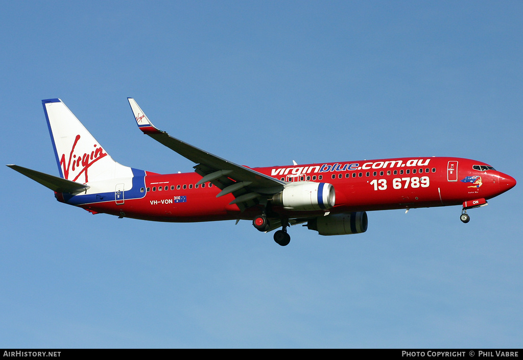 Aircraft Photo of VH-VON | Boeing 737-8FE | Virgin Blue Airlines | AirHistory.net #36451