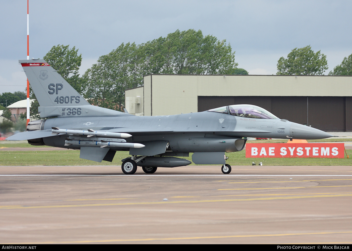 Aircraft Photo of 91-0366 / AF91-366 | Lockheed F-16CM Fighting Falcon | USA - Air Force | AirHistory.net #36471