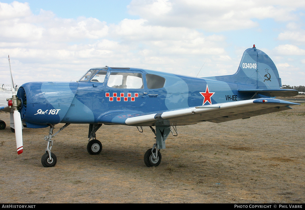 Aircraft Photo of VH-IEE / 34049 | Yakovlev Yak-18T | Soviet Union - Air Force | AirHistory.net #36500