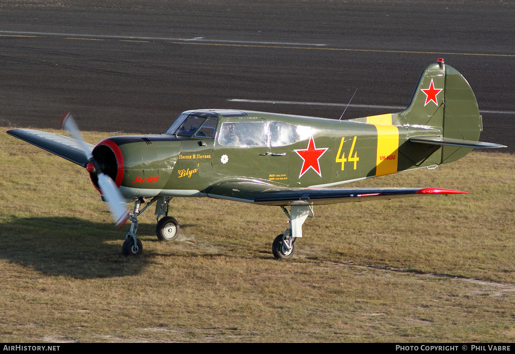 Aircraft Photo of VH-KGU / 44 yellow | Yakovlev Yak-18T | Soviet Union - Air Force | AirHistory.net #36503