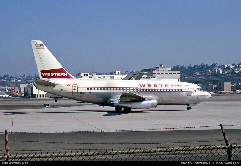 Aircraft Photo of N4516W | Boeing 737-247 | Western Airlines | AirHistory.net #36753