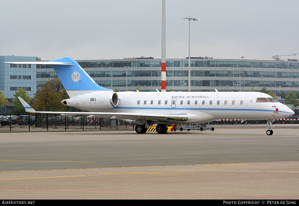Aircraft Photo of OK1 | Bombardier Global Express (BD-700-1A10) | Botswana - Air Force | AirHistory.net #37050