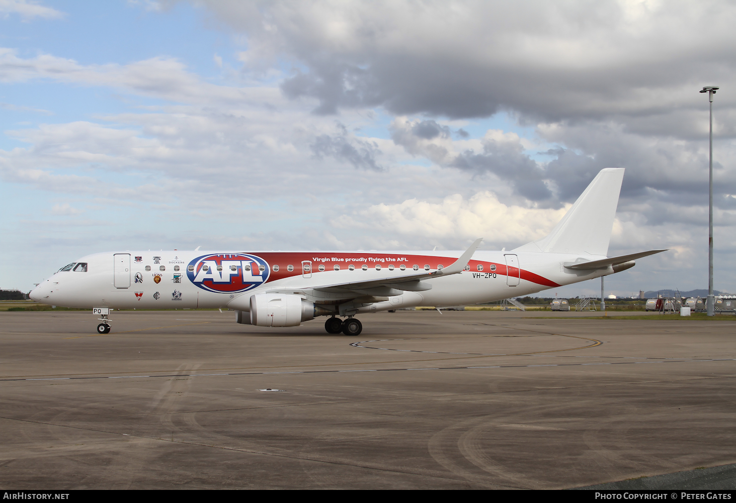 Aircraft Photo of VH-ZPQ | Embraer 190AR (ERJ-190-100IGW) | Virgin Blue Airlines | AirHistory.net #37110