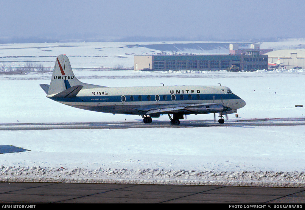 Aircraft Photo of N7449 | Vickers 745D Viscount | United Air Lines | AirHistory.net #37175
