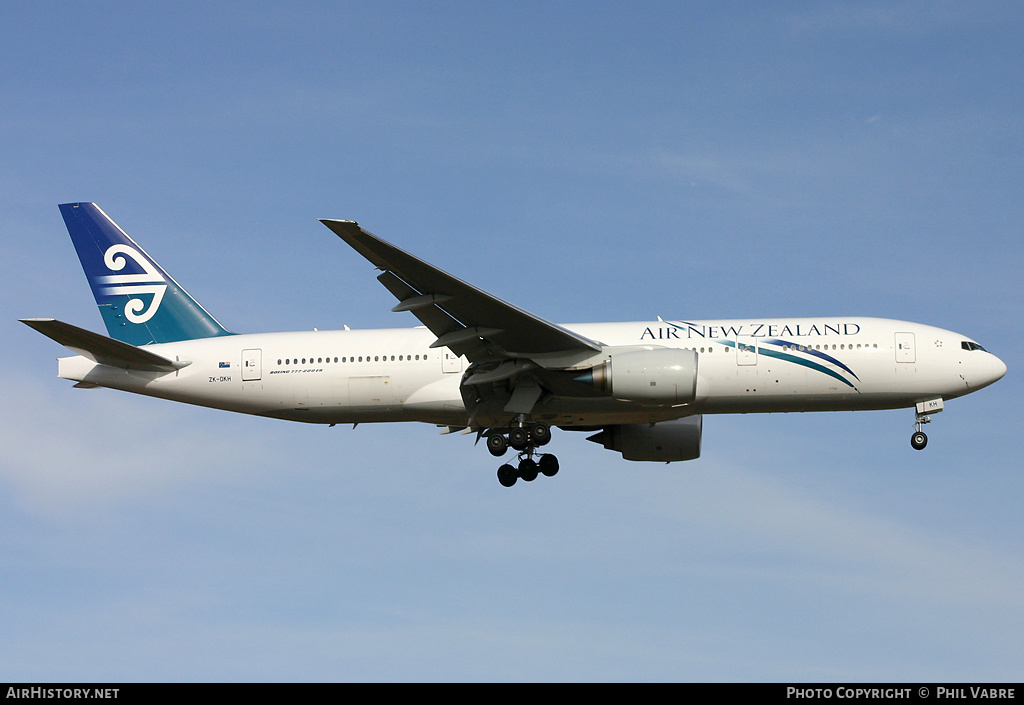 Aircraft Photo of ZK-OKH | Boeing 777-219/ER | Air New Zealand | AirHistory.net #37303