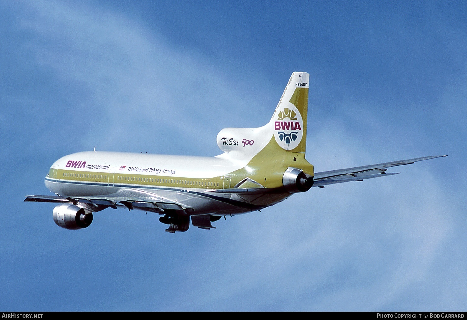 Aircraft Photo of N3140D | Lockheed L-1011-385-3 TriStar 500 | BWIA International - Trinidad and Tobago Airways | AirHistory.net #37318