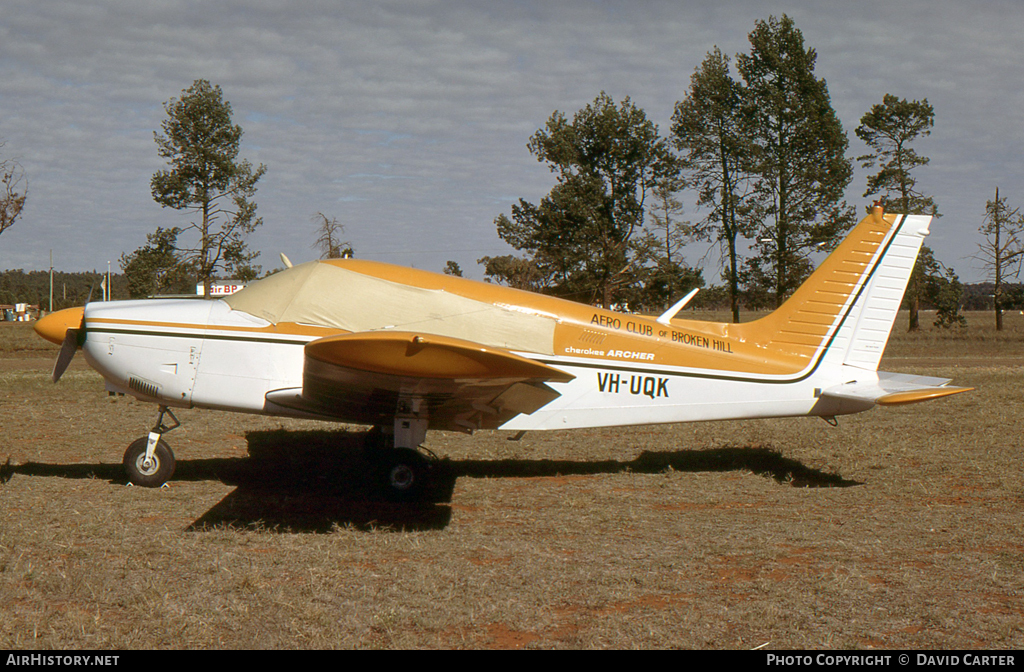 Aircraft Photo of VH-UQK | Piper PA-28-180 Cherokee Archer | Aero Club of Broken Hill | AirHistory.net #37475