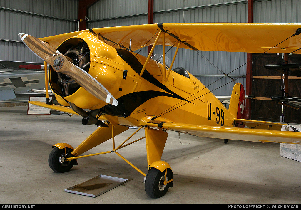 Aircraft Photo of G-AXMT / U-99 | Bücker Bü 133C Jungmeister | Switzerland - Air Force | AirHistory.net #37582