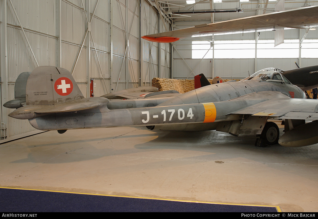 Aircraft Photo of J-1704 | De Havilland D.H. 112 Venom FB54 | Switzerland - Air Force | AirHistory.net #37652