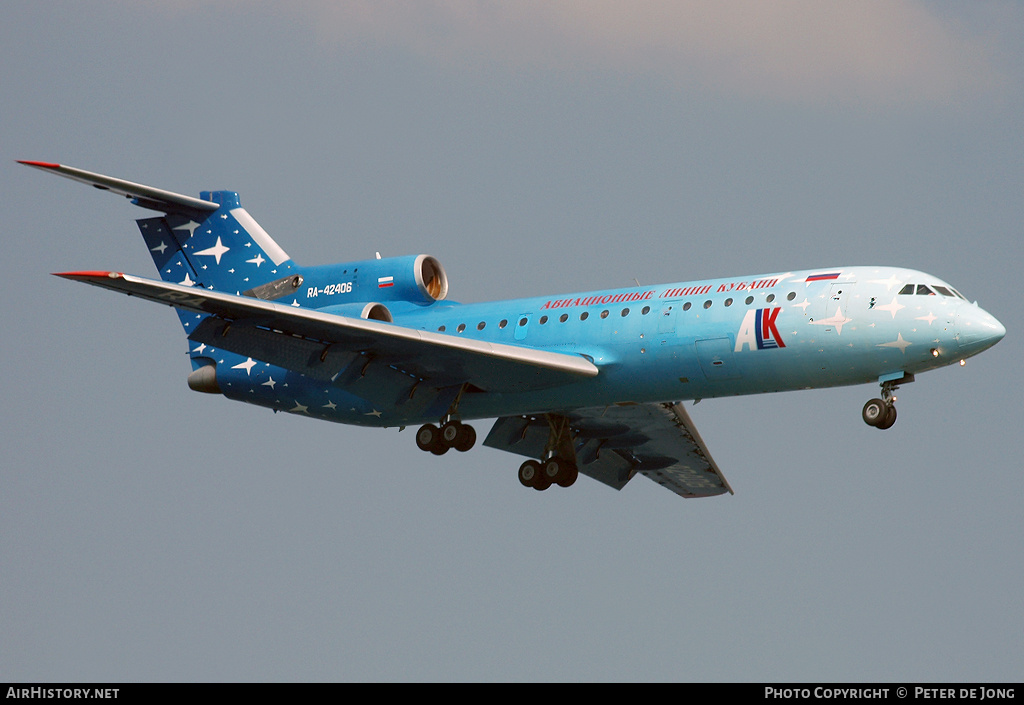 Aircraft Photo of RA-42406 | Yakovlev Yak-42D | Kuban Airlines - ALK | AirHistory.net #38278