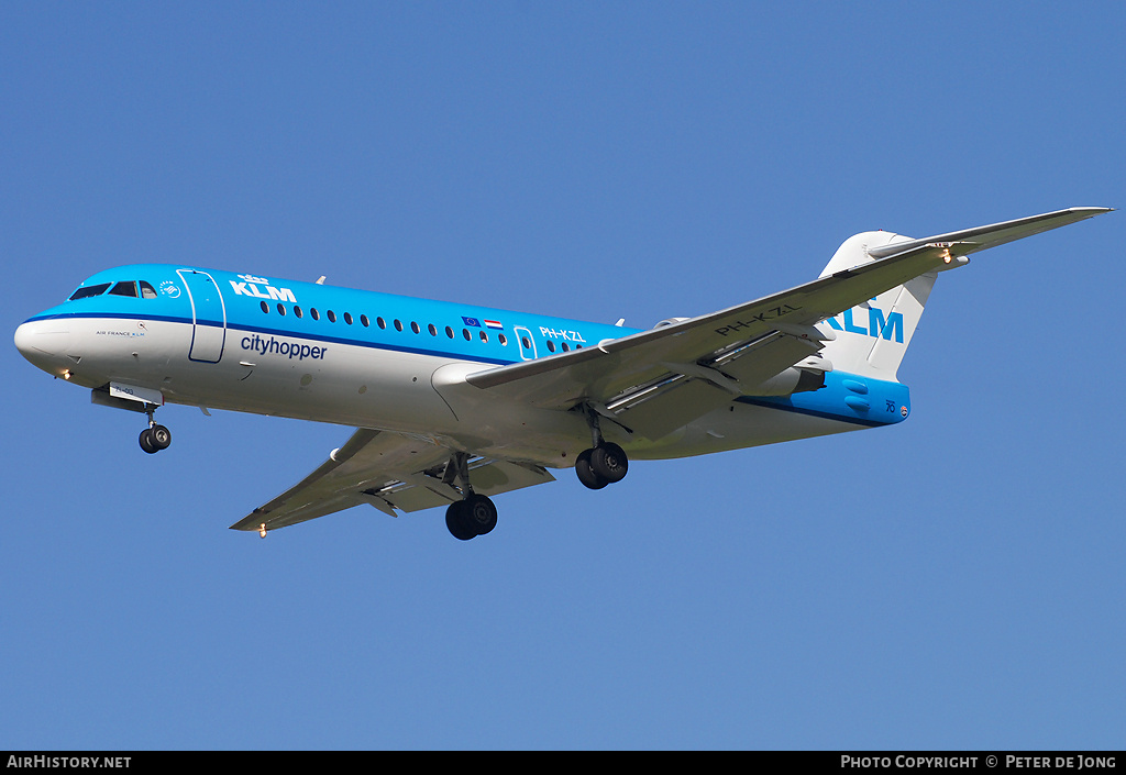 Aircraft Photo of PH-KZL | Fokker 70 (F28-0070) | KLM Cityhopper | AirHistory.net #38704