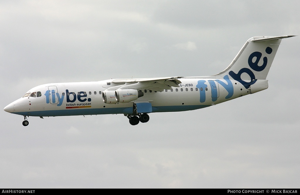 Aircraft Photo of G-JEBD | British Aerospace BAe-146-300 | Flybe - British European | AirHistory.net #38981