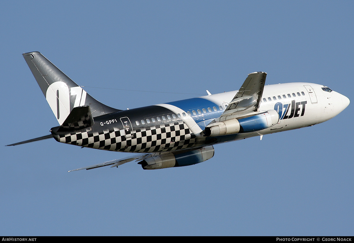 Aircraft Photo of G-GPFI | Boeing 737-229/Adv | OzJet Airlines | AirHistory.net #38982