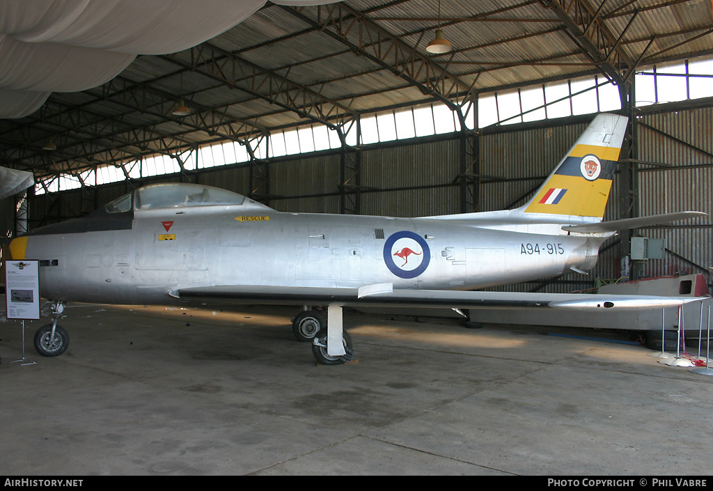 Aircraft Photo of A94-915 | Commonwealth CA-27 Sabre Mk30 | Australia - Air Force | AirHistory.net #39265