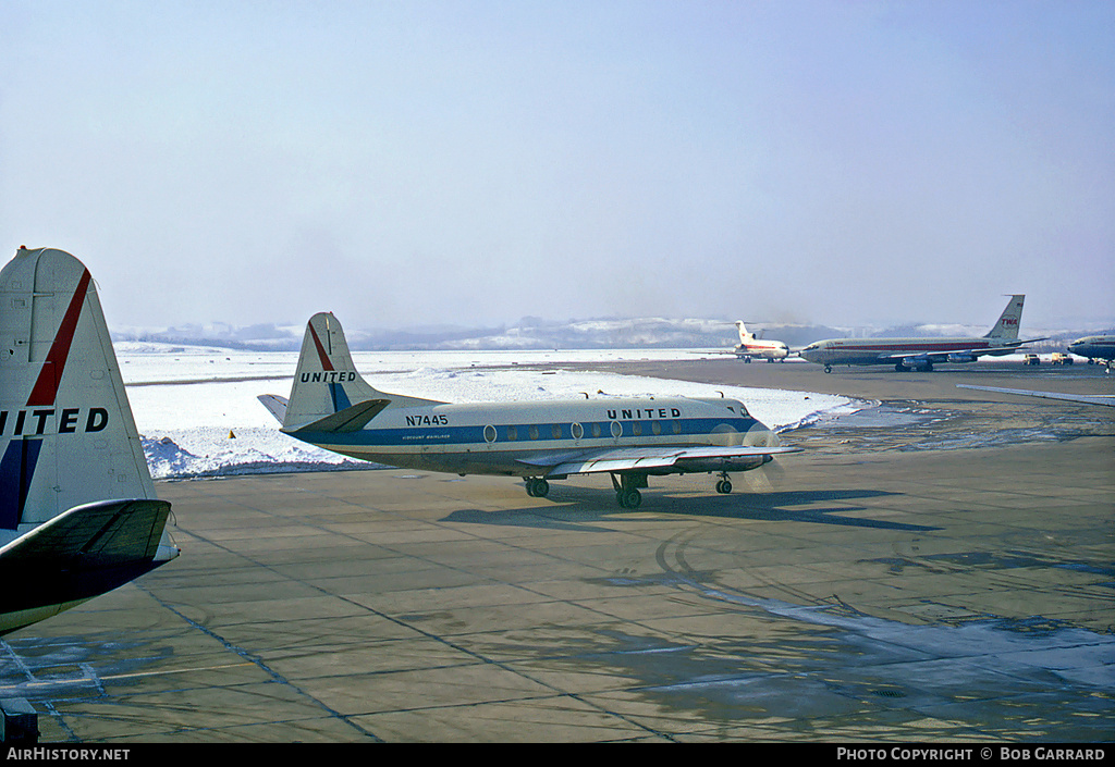 Aircraft Photo of N7445 | Vickers 745D Viscount | United Air Lines | AirHistory.net #39426