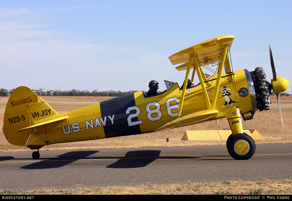 Aircraft Photo of VH-JQY | Boeing PT-13D Kaydet (E75) | USA - Navy | AirHistory.net #39479