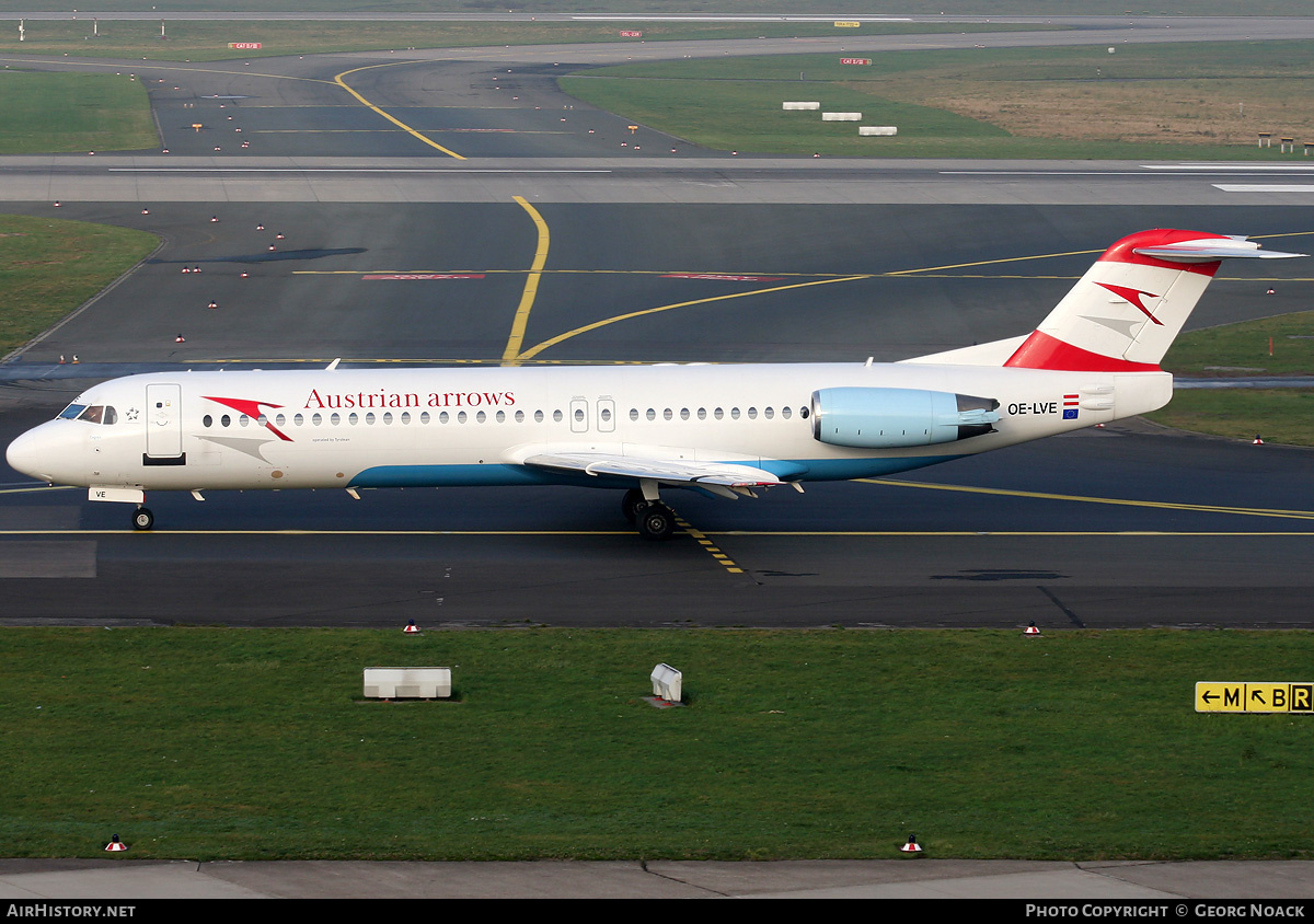 Aircraft Photo of OE-LVE | Fokker 100 (F28-0100) | Austrian Arrows | AirHistory.net #39708