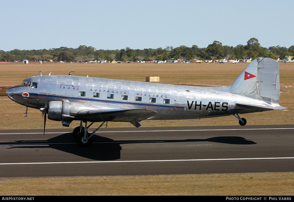 Aircraft Photo of VH-AES | Douglas DC-3(C) | Hawdon Operations | Trans-Australia Airlines - TAA | AirHistory.net #39930