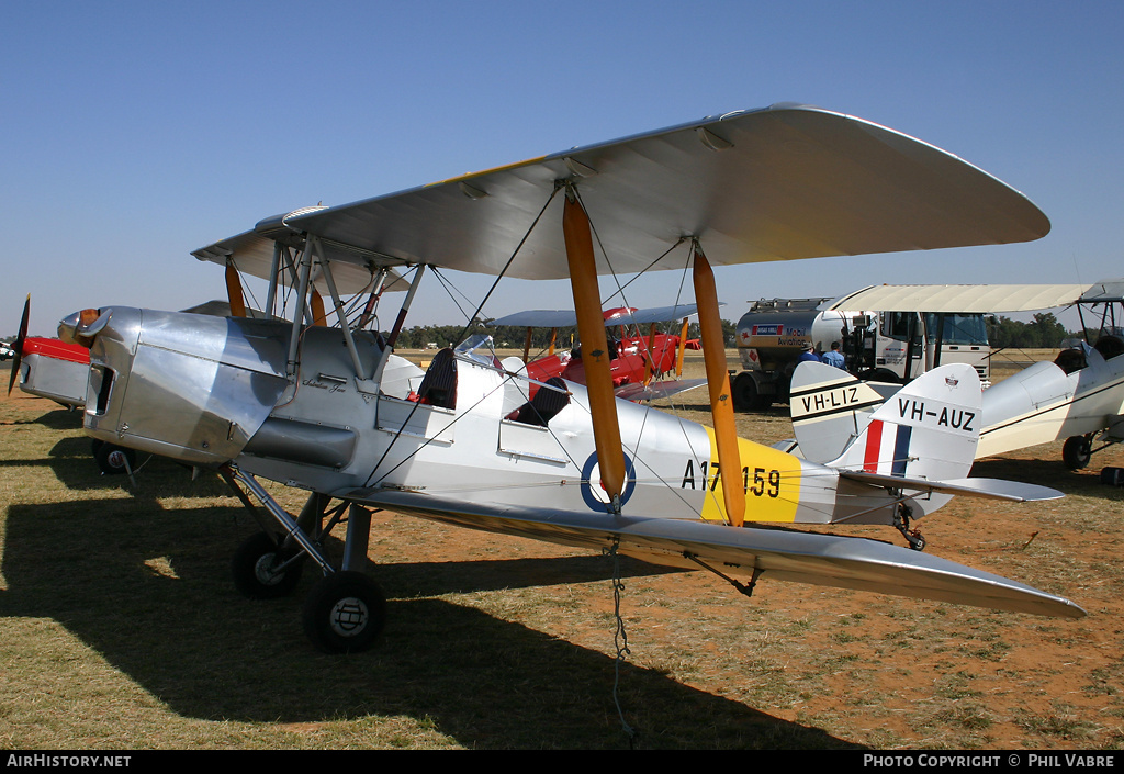 Aircraft Photo of VH-AUZ / A17-159 | De Havilland D.H. 82A Tiger Moth | Australia - Air Force | AirHistory.net #40300