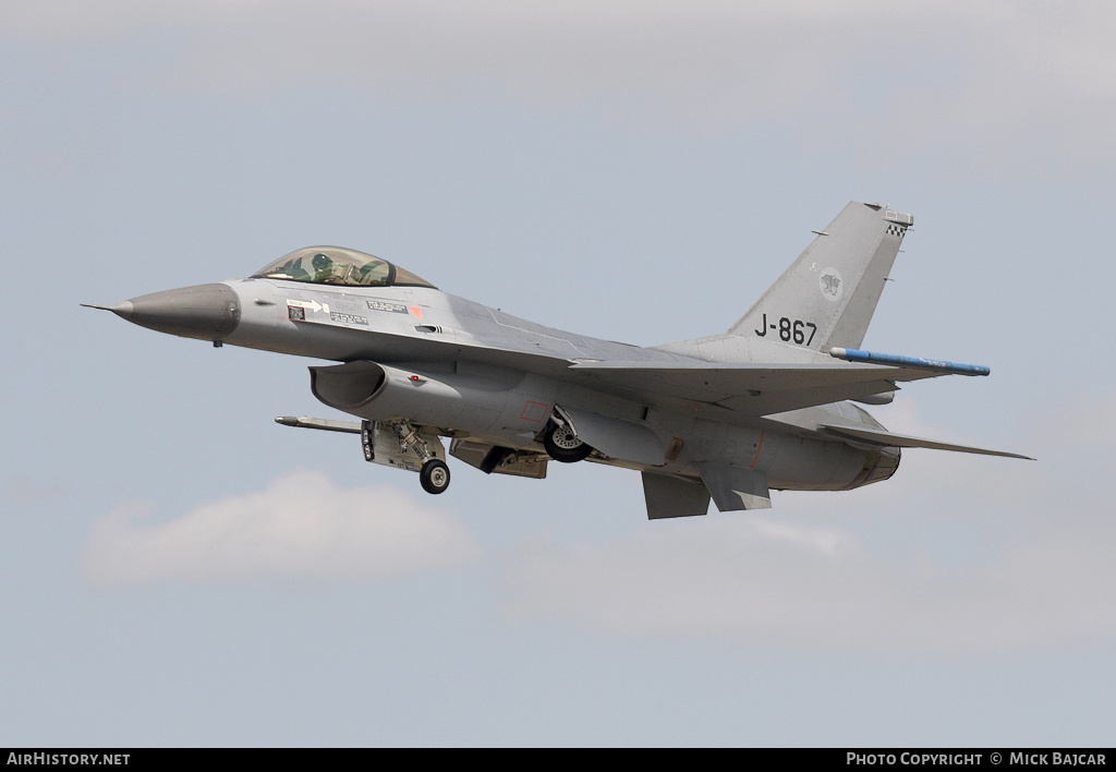 Aircraft Photo of J-867 | General Dynamics F-16AM Fighting Falcon | Netherlands - Air Force | AirHistory.net #40636