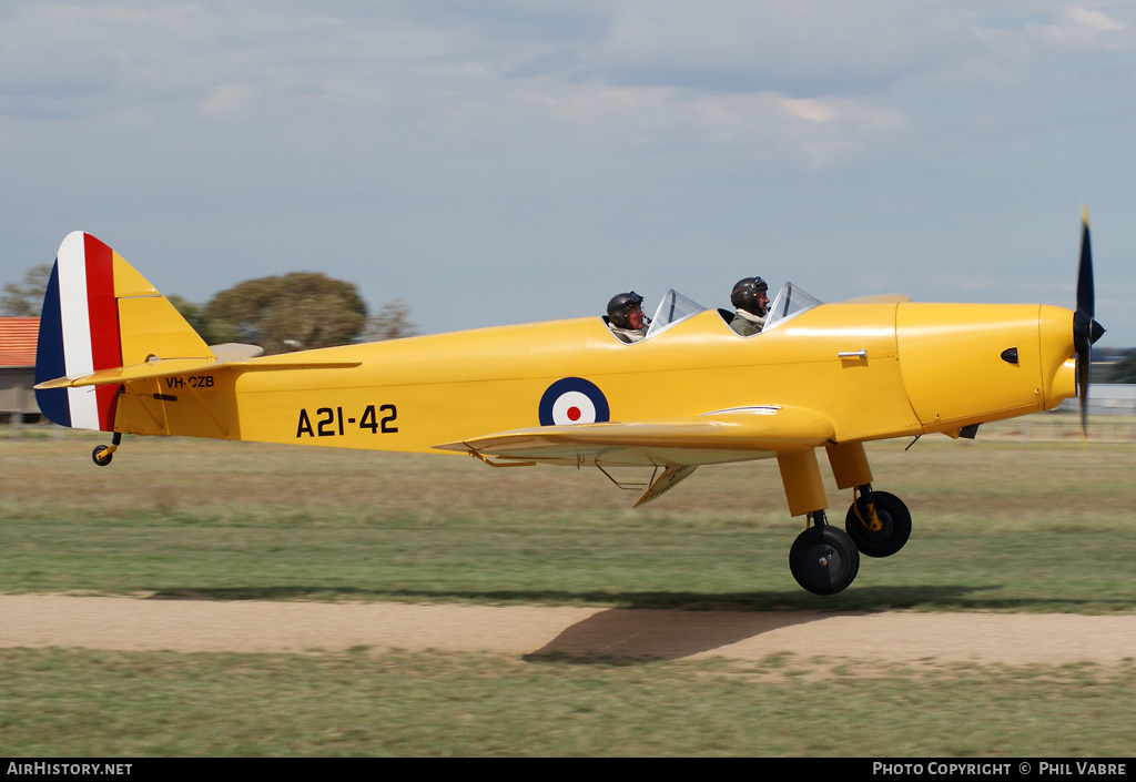 Aircraft Photo of VH-CZB / A21-42 | De Havilland D.H. 94 Moth Minor | Australia - Air Force | AirHistory.net #40949
