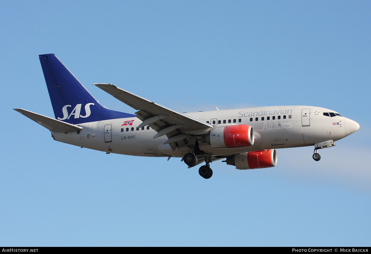 Aircraft Photo of LN-RPF | Boeing 737-683 | Scandinavian Airlines - SAS | AirHistory.net #41082