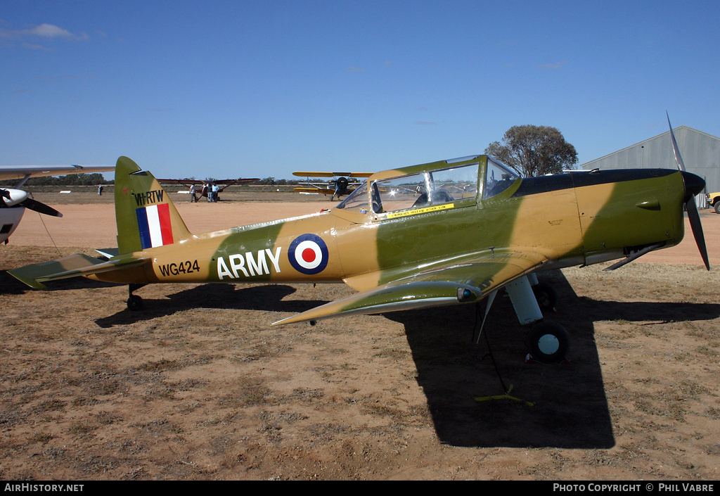 Aircraft Photo of VH-RTW / WG424 | De Havilland DHC-1 Chipmunk Mk22 | UK - Army | AirHistory.net #41486