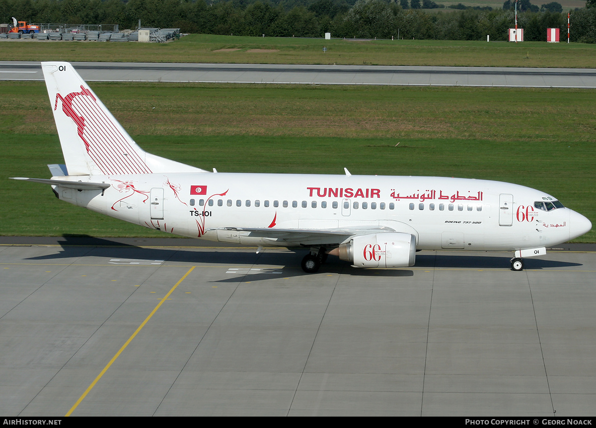 Aircraft Photo of TS-IOI | Boeing 737-5H3 | Tunisair | AirHistory.net #41769