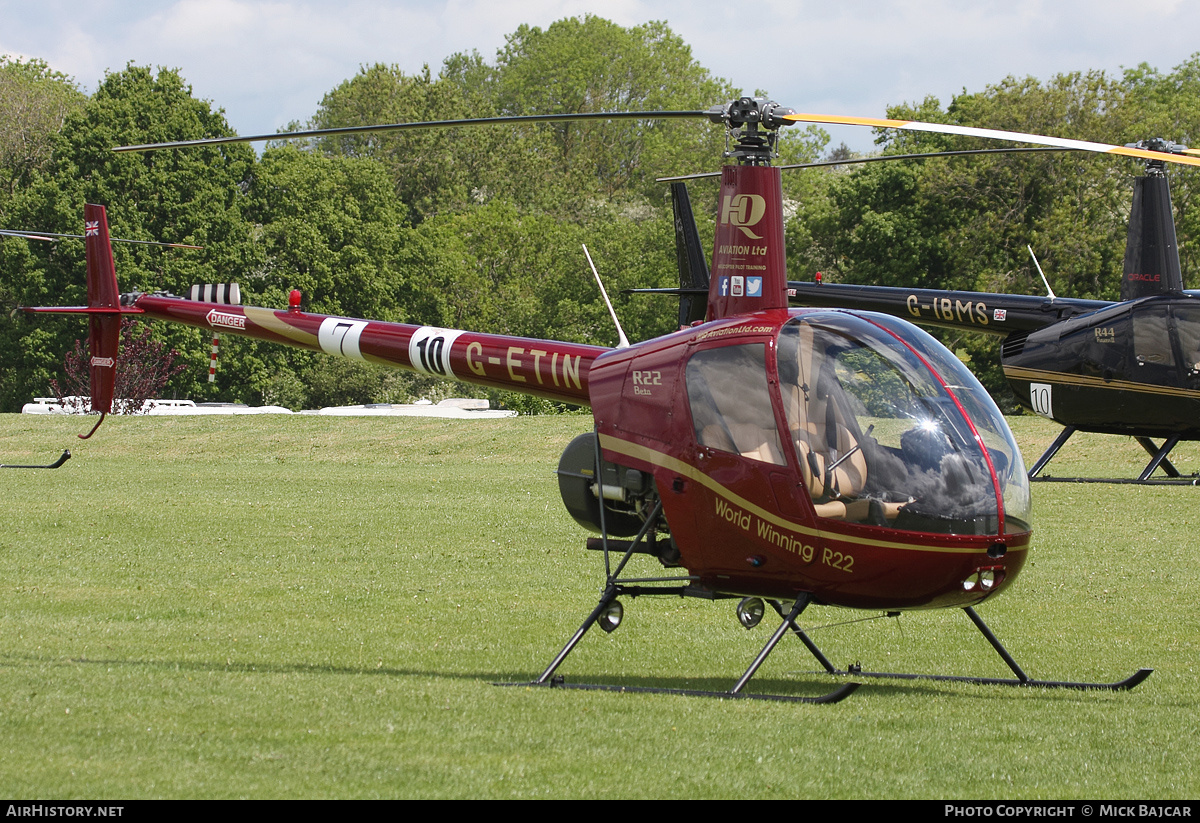 Aircraft Photo of G-ETIN | Robinson R-22 Beta | HQ Aviation | AirHistory.net #42299