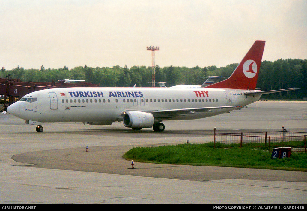 Aircraft Photo of TC-JDY | Boeing 737-4Y0 | THY Türk Hava Yolları - Turkish Airlines | AirHistory.net #42355