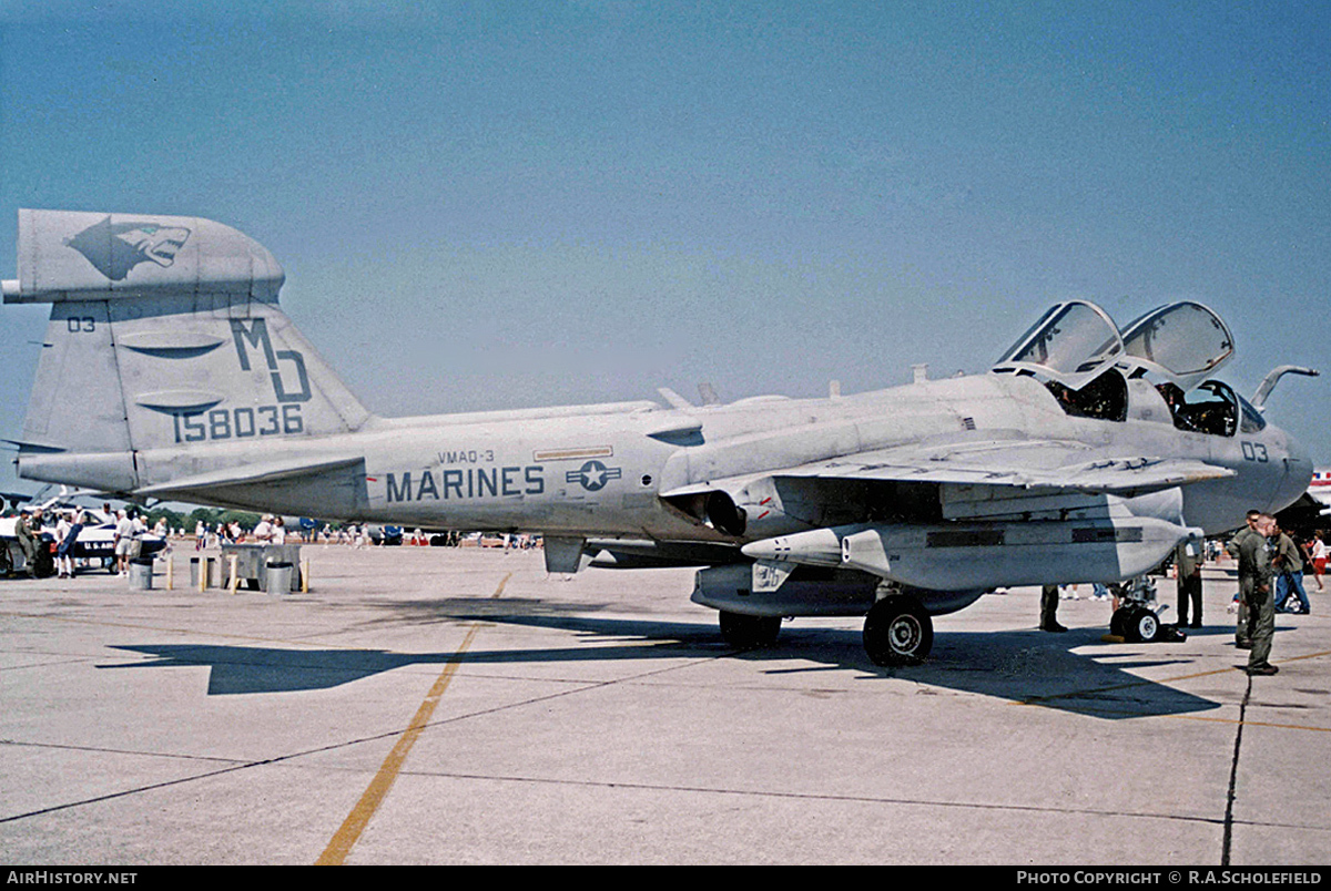 Aircraft Photo of 158036 | Grumman EA-6B Prowler (G-128) | USA - Marines | AirHistory.net #42486