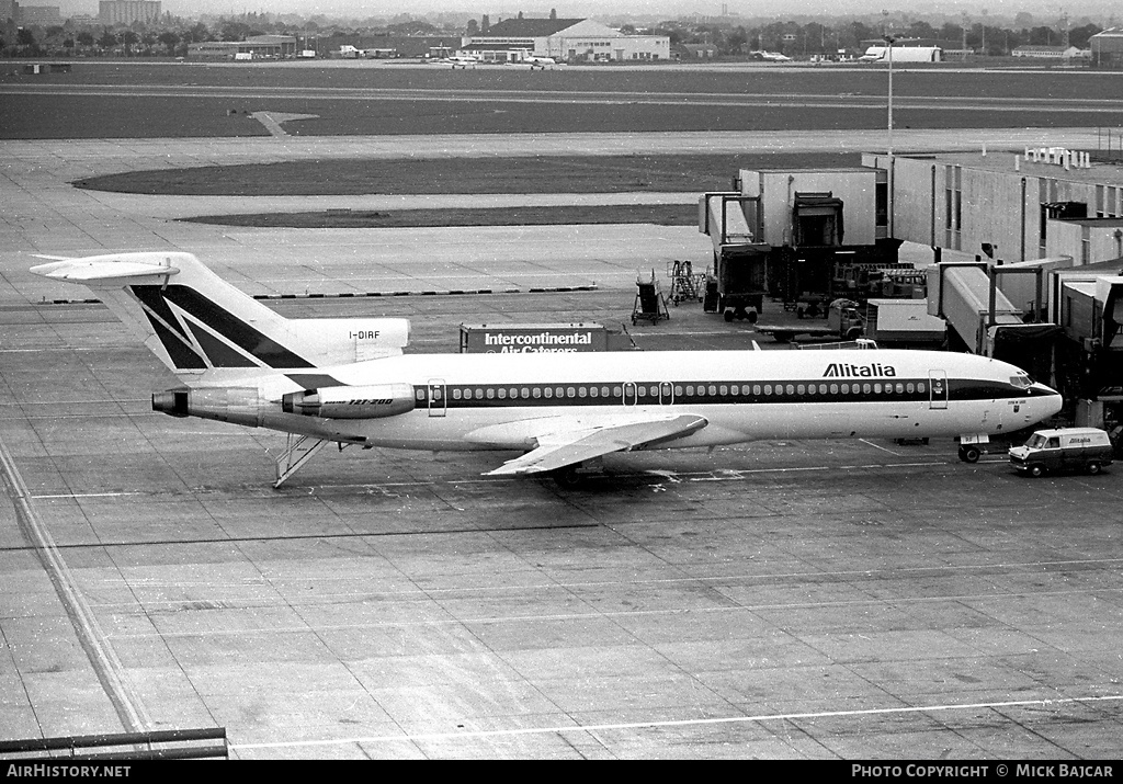 Aircraft Photo of I-DIRF | Boeing 727-243/Adv | Alitalia | AirHistory.net #42497