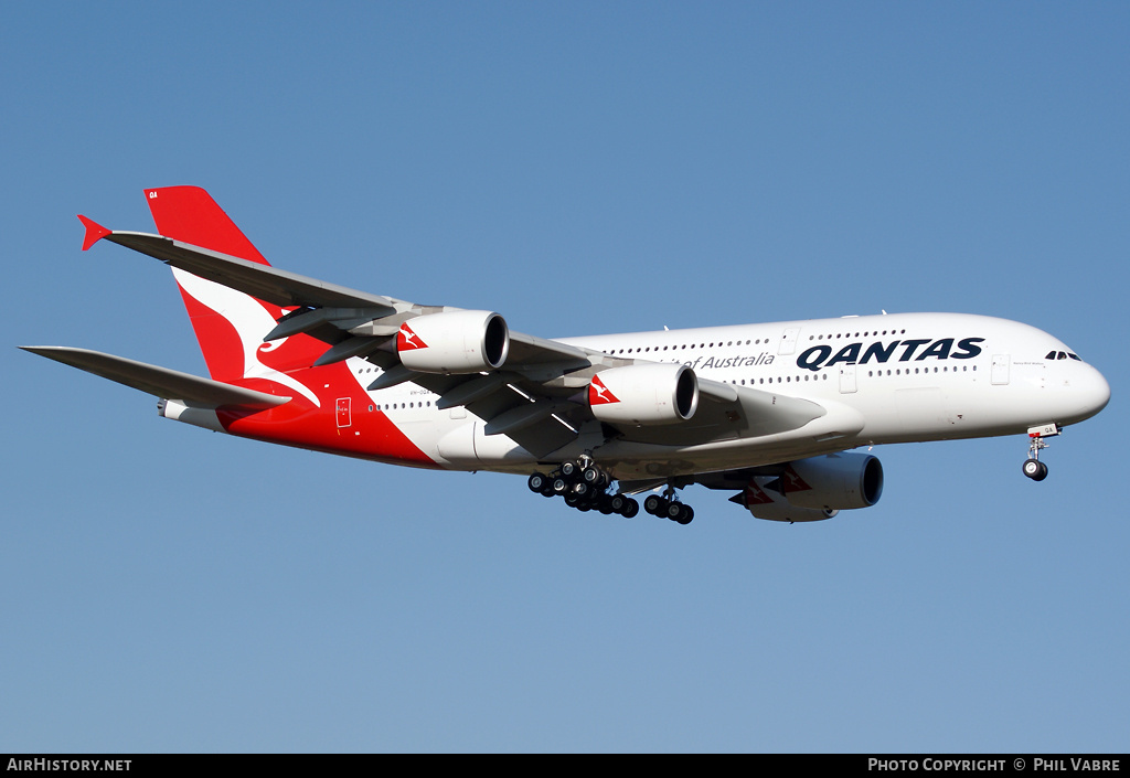 Aircraft Photo of VH-OQA | Airbus A380-842 | Qantas | AirHistory.net #43236