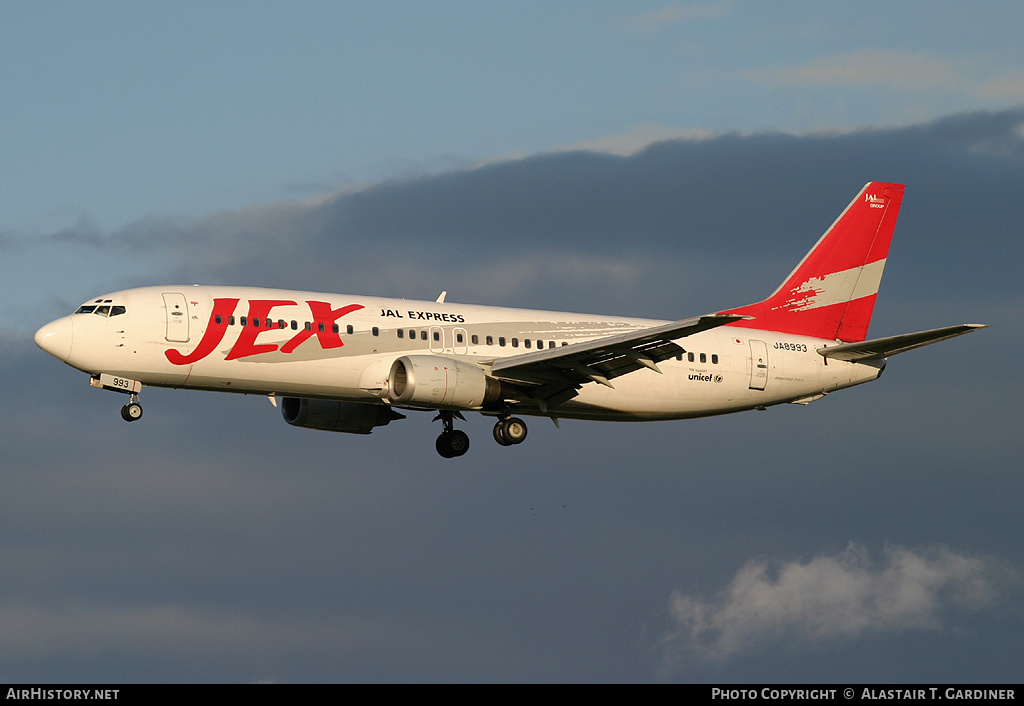 Aircraft Photo of JA8993 | Boeing 737-446 | JAL Express - JEX | AirHistory.net #43427