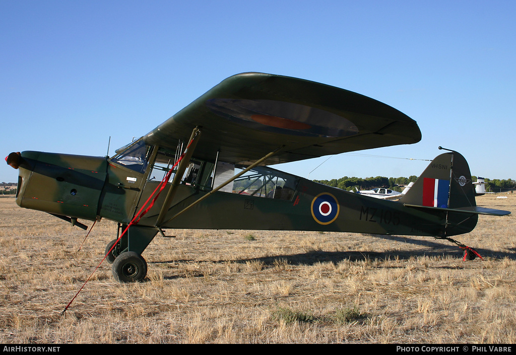 Aircraft Photo of VH-SNI / MZ105 | Taylorcraft E Auster Mk3 | UK - Air Force | AirHistory.net #43462