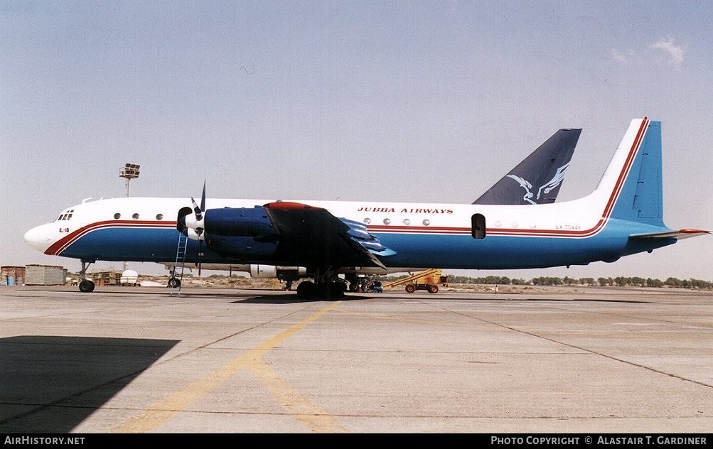 Aircraft Photo of EX-75449 | Ilyushin Il-18D | Jubba Airways | AirHistory.net #43655