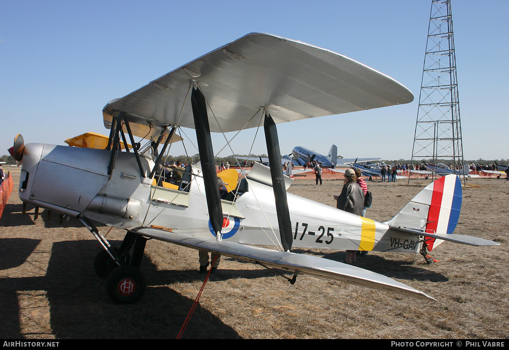 Aircraft Photo of VH-GAV / A17-25 | De Havilland D.H. 82A Tiger Moth | Australia - Air Force | AirHistory.net #43693