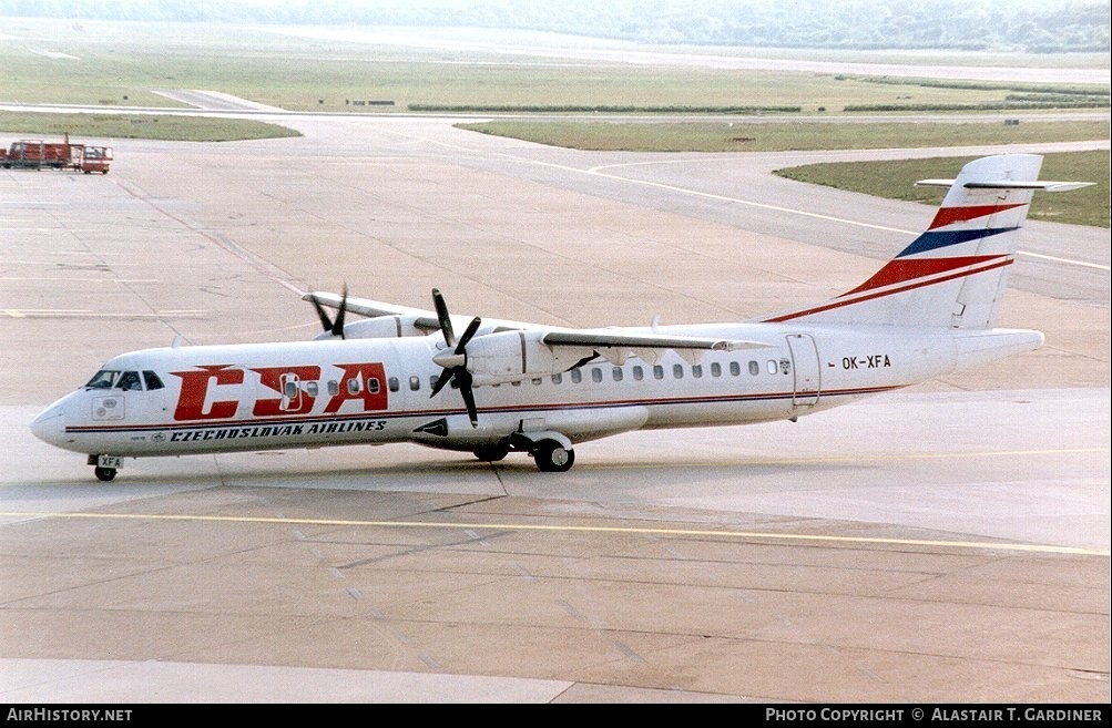 Aircraft Photo of OK-XFA | ATR ATR-72-202 | ČSA - Československé Aerolinie - Czechoslovak Airlines | AirHistory.net #43960