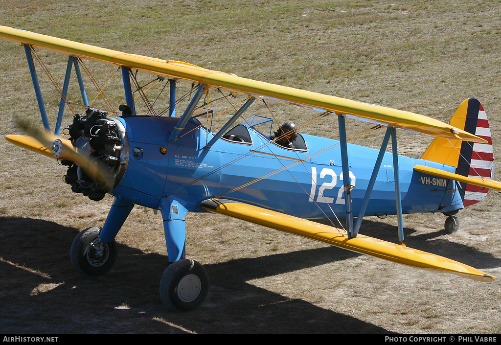 Aircraft Photo of VH-SNM | Stearman PT-18/R670 Kaydet (A75J1) | USA - Air Force | AirHistory.net #44146