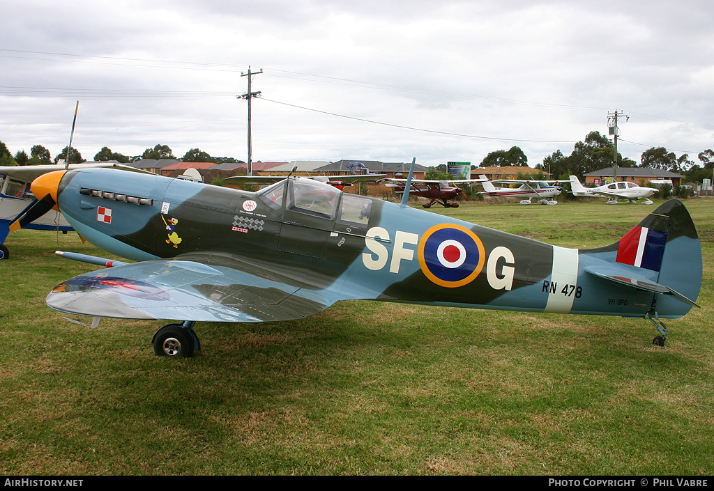 Aircraft Photo of VH-SFG / RN478 | Supermarine Aircraft Spitfire Mk26 | UK - Air Force | AirHistory.net #44312