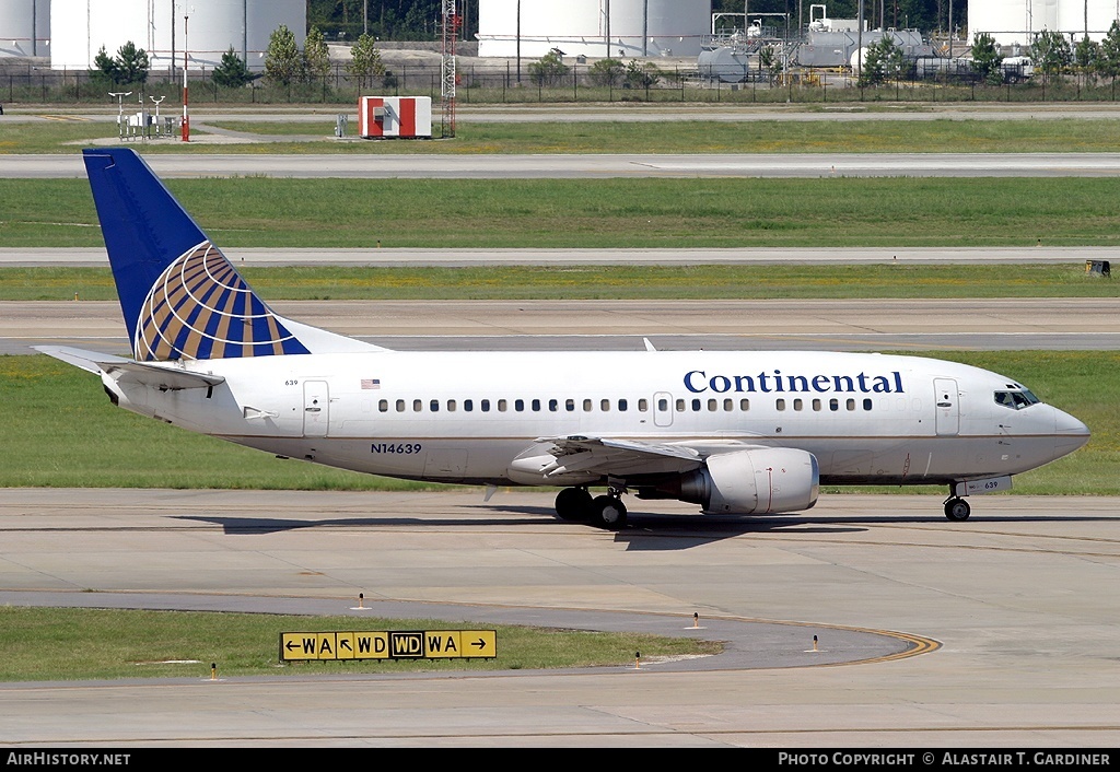 Aircraft Photo of N14639 | Boeing 737-524 | Continental Airlines | AirHistory.net #44504