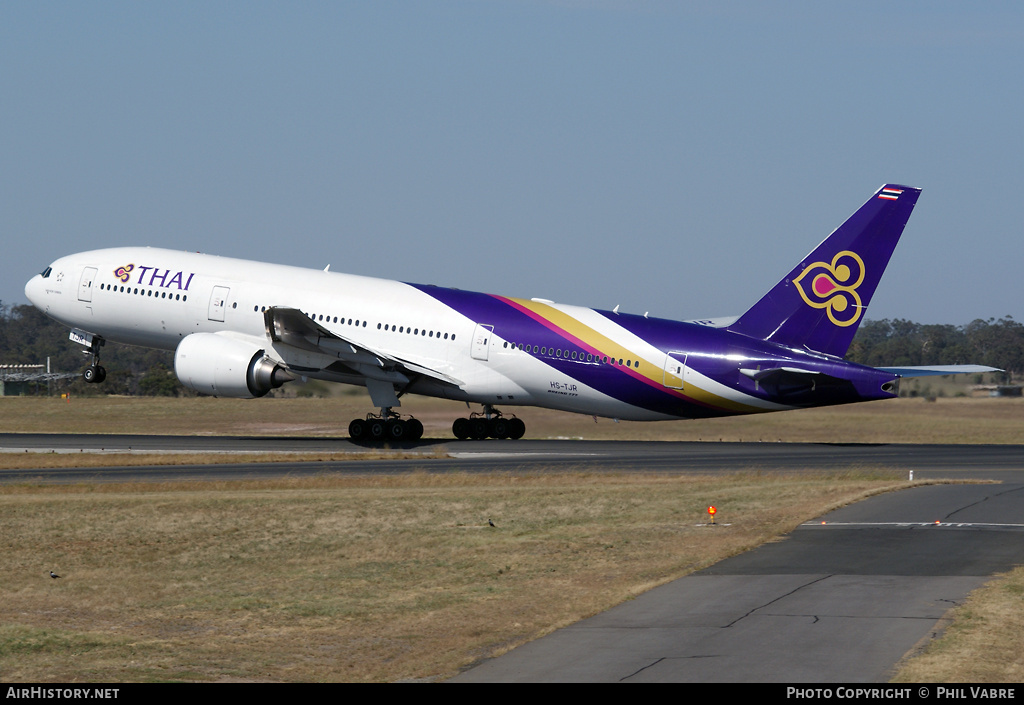 Aircraft Photo of HS-TJR | Boeing 777-2D7/ER | Thai Airways International | AirHistory.net #44535