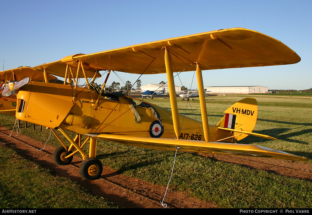 Aircraft Photo of VH-MDV / A17-626 | De Havilland D.H. 82A Tiger Moth | Australia - Air Force | AirHistory.net #44569