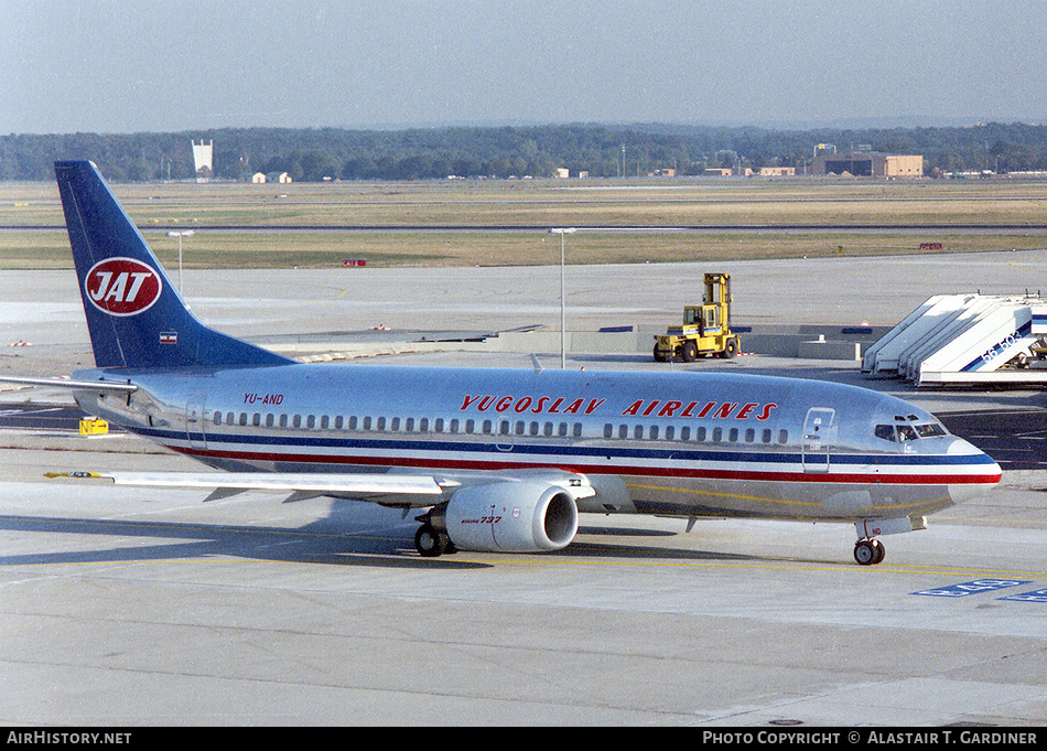 Aircraft Photo of YU-AND | Boeing 737-3H9 | JAT Yugoslav Airlines - Jugoslovenski Aerotransport | AirHistory.net #44810