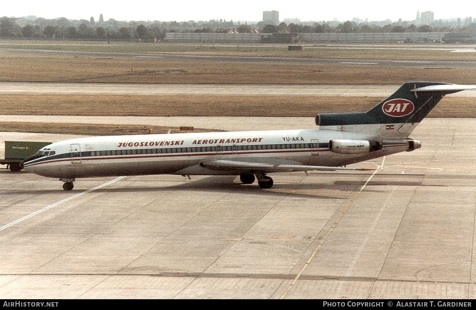 Aircraft Photo of YU-AKA | Boeing 727-2H9/Adv | JAT Yugoslav Airlines - Jugoslovenski Aerotransport | AirHistory.net #45079
