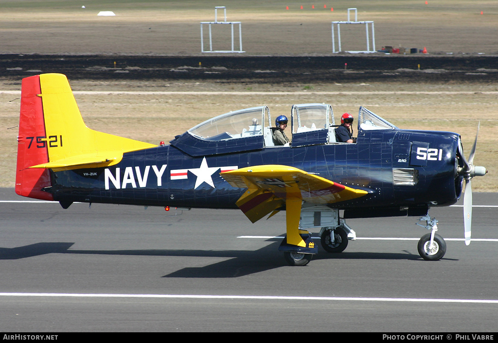 Aircraft Photo of VH-ZUK / 7521 | North American T-28D Trojan | USA - Navy | AirHistory.net #45145