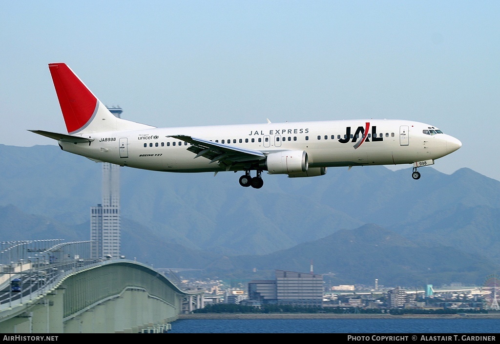 Aircraft Photo of JA8998 | Boeing 737-446 | JAL Express - JAL | AirHistory.net #45218