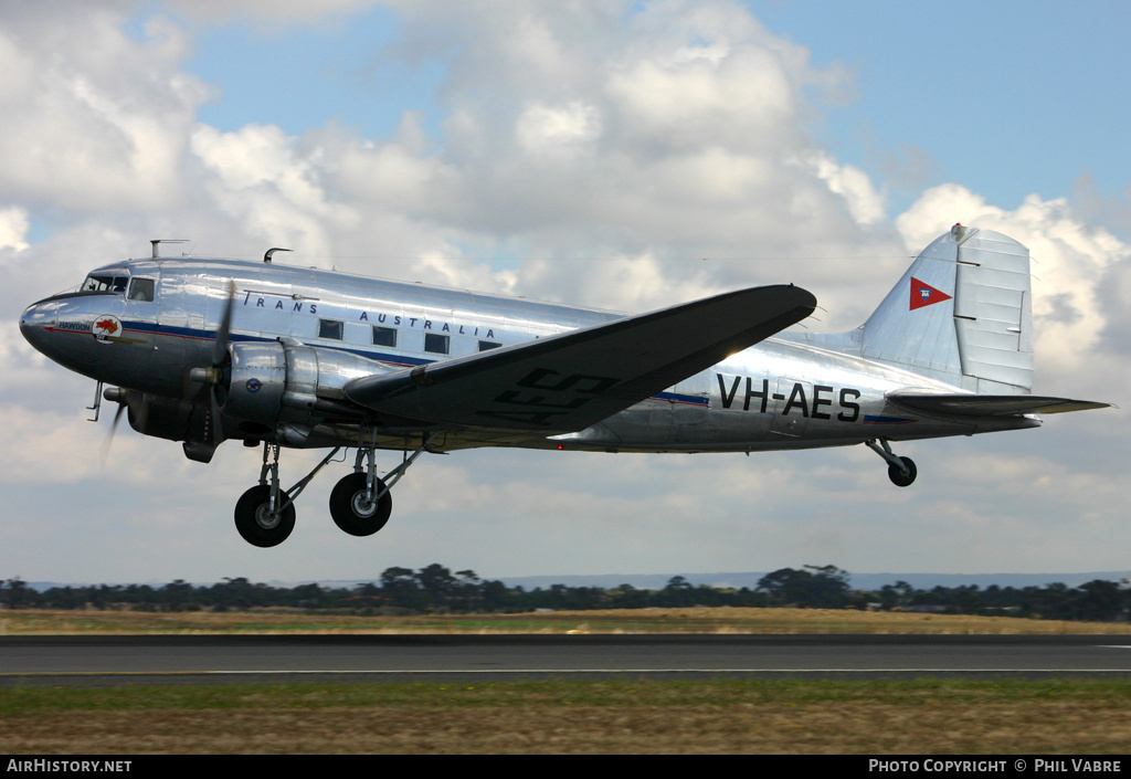 Aircraft Photo of VH-AES | Douglas DC-3(C) | Hawdon Operations | Trans-Australia Airlines - TAA | AirHistory.net #45668