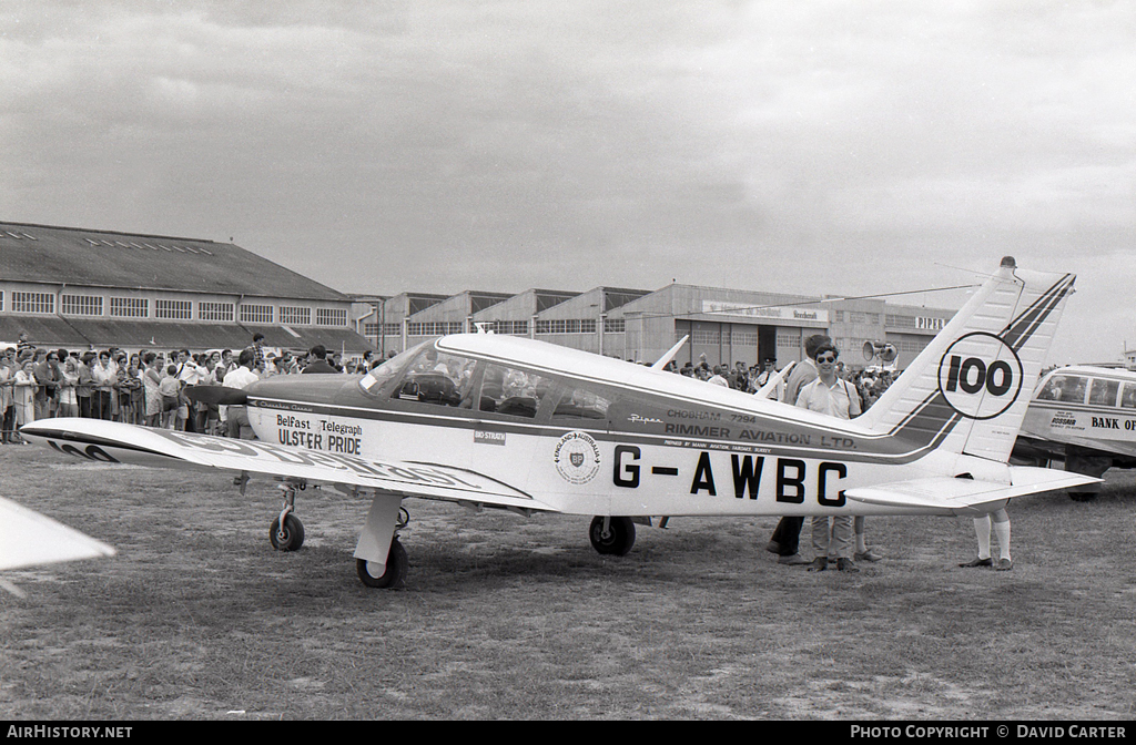 Aircraft Photo of G-AWBC | Piper PA-28R-180 Cherokee Arrow | Rimmer Aviation | AirHistory.net #45698